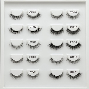Faux cils en <span class=keywords><strong>velours</strong></span> 3D transparents faits à la main, 100 % naturels, à poils longs, longueurs mixtes, bande complète, vente en gros - Product Image 2