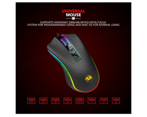 Rồng Đỏ M711 có dây RGB Luminous Chuột chơi game Ergonomic gà Chuột máy tính xách tay/máy tính giao diện USB có thể sạc lại nhựa - Product Image 4