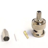 Connecteur à sertir mâle BNC pour contact en cuivre RG-174/RG58 pour applications RF
