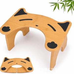 Asiento de inodoro para niños de bambú, taburete de madera maciza para aumentar la altura, para uso en el baño - Product Image 2