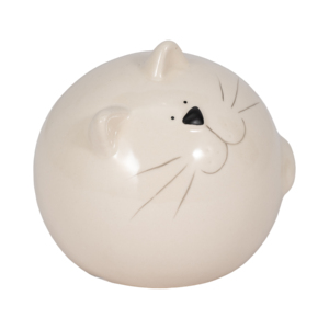 Statuetta di Gatto in Ceramica, Scultura Sferica Decorativa in Gres per Mensole o Tavolini da Caffè - Product Image 2