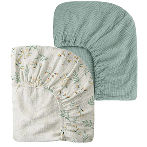 Ultra Soft Knit Organic Cotton Double-Layer Baby Fitted Crib <strong>Sheet</strong> Lightweight Breathable Jersey for Boys Girls All-Season - Product Image 4