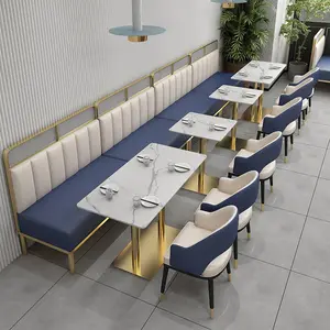 High End OEM Artificial Stone Slate Cafe Shop Bar Pub Furniture Set Fast Food Restaurant Dinning Table