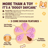 Jouet distributeur de nourriture pour animaux avec ventouse, puzzle durable en silicone pour dissimuler les friandises, pour chiens et chats, soulagement de l'anxiété