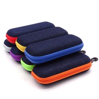 Étui de rangement moderne pour lunettes de soleil en tissu jean, unisexe, coloré, avec fermeture éclair, boîte à lunettes portable, coque rigide, protection pour lunettes