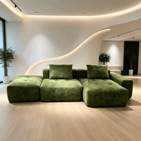 Canapé modulaire compressé en tissu personnalisable avec cadre en bois massif sous vide pour salon