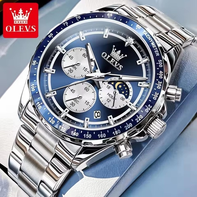 High Quality OLEVS 2945 Watches for Men Original Fashion Quartz Smartwatch Waterproof Luminous Date Chronograph New Reloj Hombre