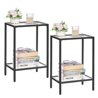 Table d'appoint en verre noir personnalisée, table basse multifonctionnelle, style moderne et luxueux pour salon, hôtel, villa