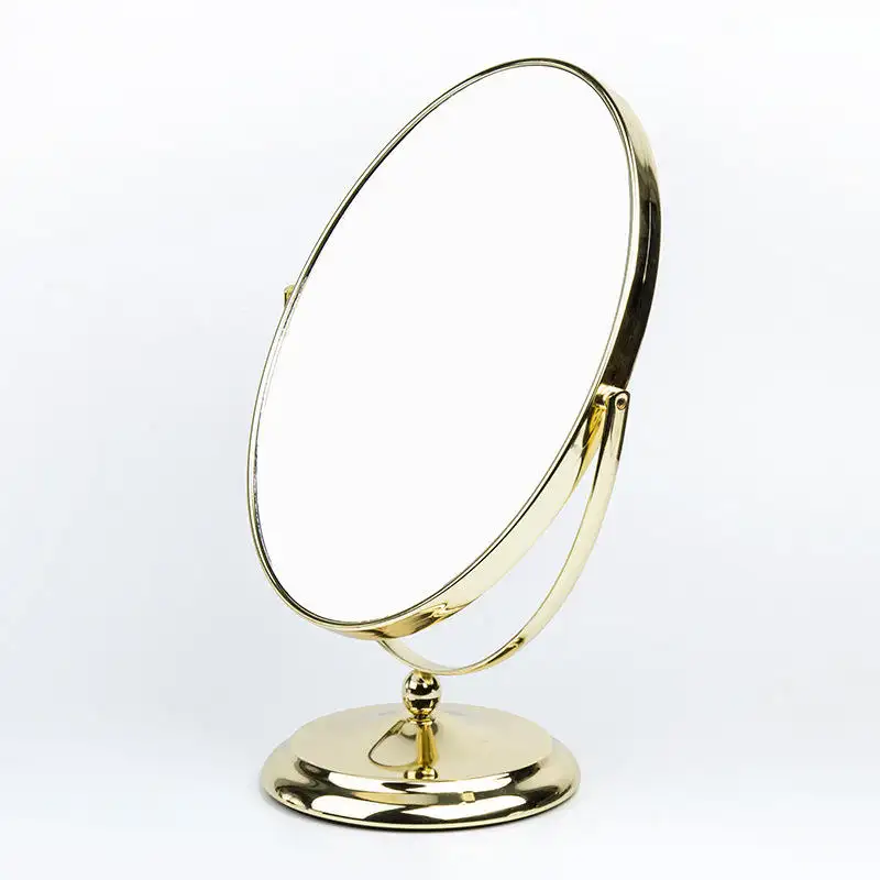 RU kreativer retro-Muster Handspiegel tragbar Gold Silber Ovalform Vintage Make-Up-Spiegel für Damen