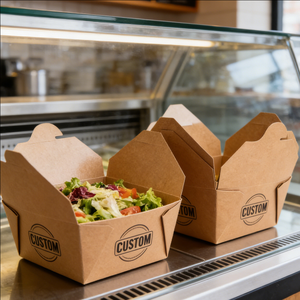 Fast Food Disposable Food Container Wholesale Eco Friendly Kraft Paper Takeaway Food <b>Storage</b> <b>Boxes</b> with Custom Logo - Product Image 2