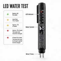 Stylo testeur de liquide de frein de voiture, indicateur de teneur en eau LED avec sondes métalliques argentées pour vérification du liquide de frein automobile