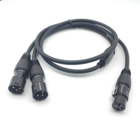 Câble audio de haute qualité avec placage or, adaptateur de câble XLR 3 broches, câble répartiteur en Y XLR femelle vers 2 XLR mâle, 0,5/1/2/3 m