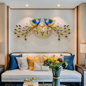Reloj de pared de pavo real <span class=keywords><strong>para</strong></span> sala de estar, Arte Creativo, decoración de <span class=keywords><strong>fondo</strong></span> de pared, colgante silencioso - Product Image 1