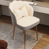Chaise de maquillage en velours avec pieds en métal, chaise réglable en hauteur, chaise de loisirs