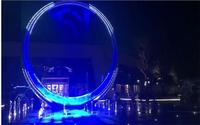 Fontaine musicale numérique d'intérieur pour hôtel, rideau de pluie en cascade, sculpture dansante, acier inoxydable, design moderne
