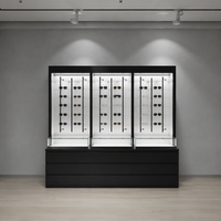 Vitrine de présentation de lunettes optiques en bois écologique et robuste avec éclairage LED pour salon de vente de lunettes moderne