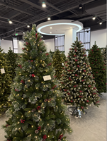 Árbol de Navidad Híbrido de PE y Agujas de Pino Premium Personalizable de 4-10 Pies, Automático, Muestreo Rápido, Decoración para el Hogar y Navidad