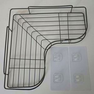 Support de Douche Mural Adhésif en Métal Sans Perçage, Étagère d'Angle Moderne Multifonctionnelle Non Pliable pour Salle de Bain, Gain de Place, Vente en Gros - Product Image 5
