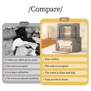 Oxford Fabric Foldable Clothes Organizer Wardrobe Storage Box for Living Room Home Dormitory - Product Image 3