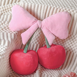 Almohada Decorativa con Lazo y Cerezas, Estilo Coqueta y Estético, Regalos Divertidos <span class=keywords><strong>para</strong></span> Adolescentes, <span class=keywords><strong>para</strong></span> Dormitorio, <span class=keywords><strong>Sala</strong></span> de Estar, Sofá o Cama - Product Image 1