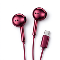 Écouteurs intra-auriculaires filaires USB-C en métal chromé rose, argenté et doré