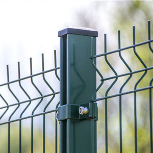 3D Brown Wire Mesh Privacy <strong>Fence</strong> Curved V-Bending Panel with Clamp Fixing Mounting <strong>Brackets</strong> for Yard Safety Fencing - Product Image 5