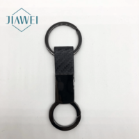 Porte-clés en cuir plaqué or personnalisé avec finition brillante, design à double anneau, cadeau durable pour mariages et anniversaires