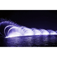 Fuente de Agua Flotante Digital Interactiva para Exteriores, Pantalla de Agua Musical de Gran Escala con Espectáculo de Luces LED Coloridas