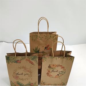 16*8*22cm Portable Paper <b>Bags</b> Thank You Gift Packaging <b>Bag</b> for Thanksgiving Wedding Birthday Guests Navidad Christmas Present - Product Image 2