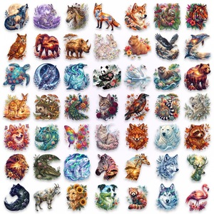 Forest Animal and Flower Transparent PET Stickers HD Waterproof Notebook and Luggage Stickers - Product Image 4