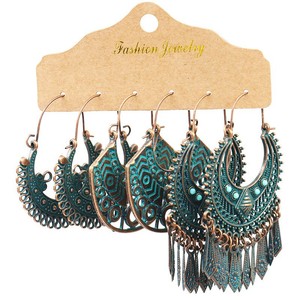 Fashion Jewelry Alloy <b>Drop</b> Earrings Geometric Vintage Style Women's Fashion Dangle Earrings - Product Image 5