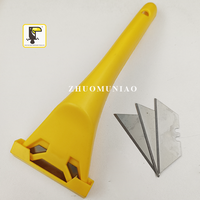 Couteau à mastic pour vitres, adhésif pour vitres, grattoir en plastique jaune, outil de nettoyage, grattoir pour vitres