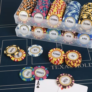 Fichas de Póker de Arcilla de Casino Monte <span class=keywords><strong>Carlo</strong></span> de Primera Calidad, Duraderas, de 14g y 40mm, con Logotipo Personalizado para Entretenimiento - Product Image 2