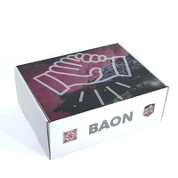 Boîte d'emballage en papier kraft pliable avec logo personnalisé imprimé, boîte d'expédition avec impression à l'extérieur et à l'intérieur