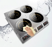 Kompor Induksi Komersial Joincreate JC-DCL-1037 2000W 4 Tungku Baris Tunggal 220V Stainless Steel Digital Bersertifikasi CE