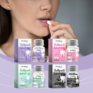 Oralhoe 30 comprimés de <span class=keywords><strong>dentifrice</strong></span> solide, plaque dentaire, taches jaunes, mauvaise haleine, élimination, blanchiment des dents, comprimés de <span class=keywords><strong>dentifrice</strong></span> - Product Image 3