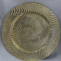 Assiettes à dîner de luxe en gros 13 \ "décoration de table moderne en or assiette jetable et réutilisable en plastique PP plat pour les fêtes