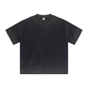 เสื้อยืดคอกลมสีพื้นสำหรับผู้ชายผ้าคอตตอนฟอก250GSM 100% โอเวอร์ไซส์ผ้าดิบสไตล์ฮิปฮอปสีล้วนสำหรับฤดูร้อน2025 - Product Image 3