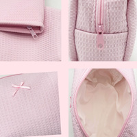 Sac de toilette gaufré personnalisé OEM ODM avec logo, grande capacité, fermeture éclair, pour femmes, dames, filles, vente en gros