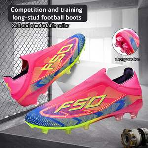 Chaussures de football respirantes personnalisées en gros pour hommes, crampons FG/AG longs, résistantes à l'usure et protégeant efficacement les chevilles - Product Image 5
