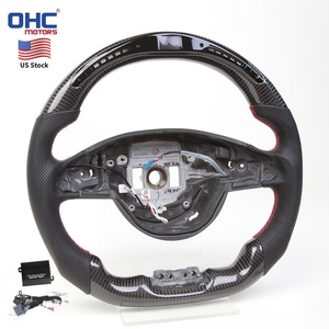 Volant en fibre de carbone avec LED pour Mercedes-Benz W205 <span class=keywords><strong>AMG</strong></span> C63 GLS CLA GLE 2016 2017 avec vibration (sans chauffage) - Entrepôt USA - Product Image 1