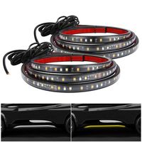 2PC 62inch LED Strip Light Kits pour Voitures Camions Blanc/Ambre Signaux de Courtoisie Bande Fusible 12V Marqueur Latéral Nouveau