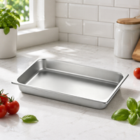Bac Gastronorme 1/1 GN 65mm en Acier Inoxydable 201, Conteneur Gastronorme peu profond pour Buffet, Insert pour Bain-Marie, Hôtellerie, Restauration