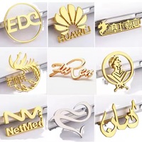 Badges en alliage de zinc, accessoires vestimentaires, lettres anglaises électroplaquées pour chaussures, chapeaux, sacs, logos de quincaillerie rétro tendance
