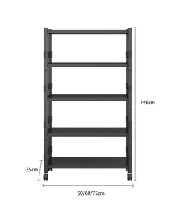 Estantes de pie de 5 niveles para el hogar, estantes de cocina de Metal, estante de almacenamiento de varias capas con cesta de rueda giratoria - Product Image 3