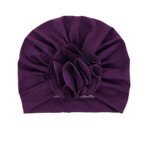 2023 ins style <span class=keywords><strong>chaud</strong></span> sprint automne hiver collection de chapeaux de fleurs à volants pour enfants nouveau-né inde chapeaux bébé coton <span class=keywords><strong>turban</strong></span> plaine - Product Image 5