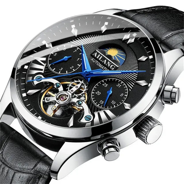 Ailang 8509 New Style Popular Model Luxury Mens Automatic Watches Chronograph Tourbillon Steel Mechanical Watches Men