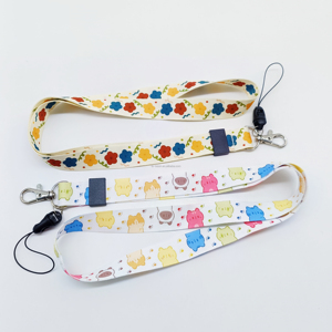 Bsbh thiết kế đẹp thăng hoa Polyester dây tùy chỉnh in ấn điện thoại cổ dây buộc với móc chó nhựa bom mìn khóa - Product Image 5
