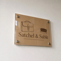 Plaque signalétique élégante en acrylique personnalisée pour restaurant, boulangerie, panneau mural avec support, impression UV, bords polis, vente en gros