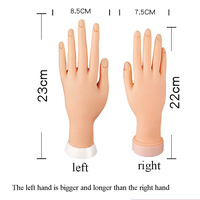 Main Silicone pliable pour ongles, outil de manucure professionnelle, entraînement Nail Art, acrylique, 1 pièce